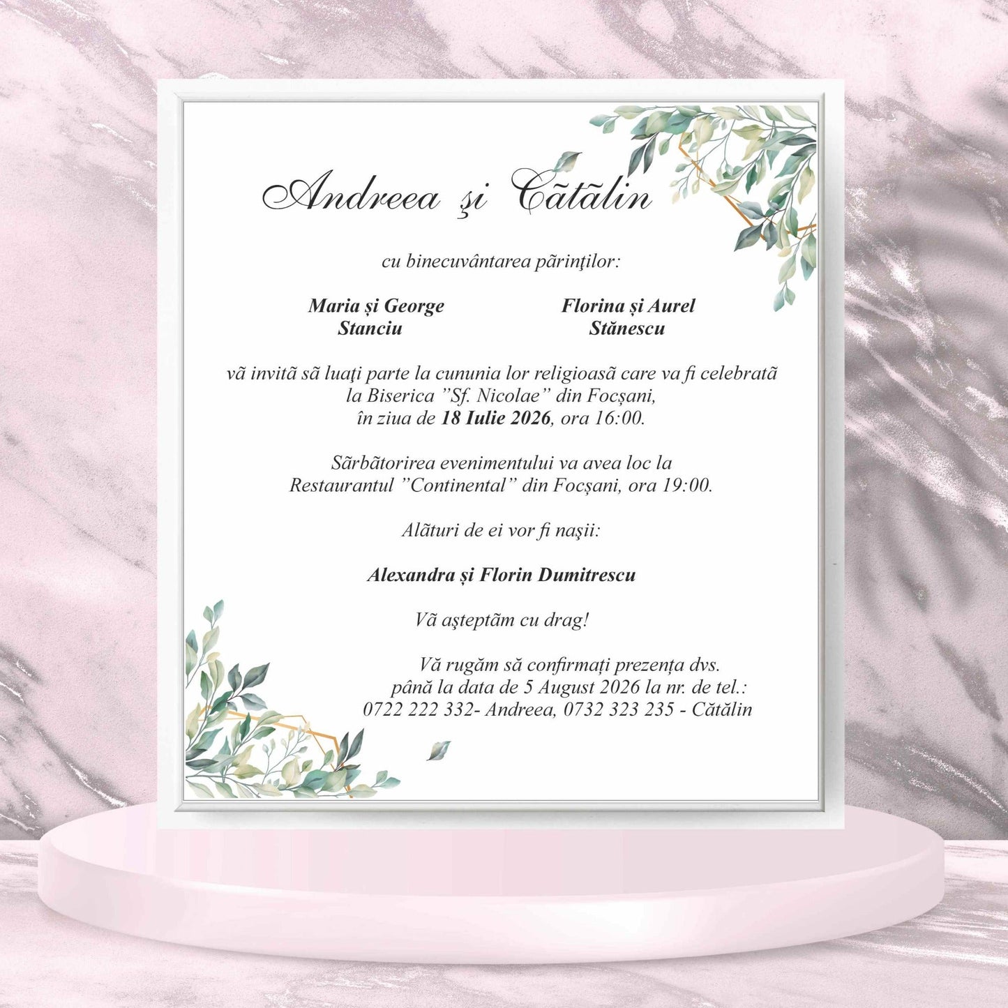 Invitatii nunta cod Miraj-5048 - MirajulNuntii.ro