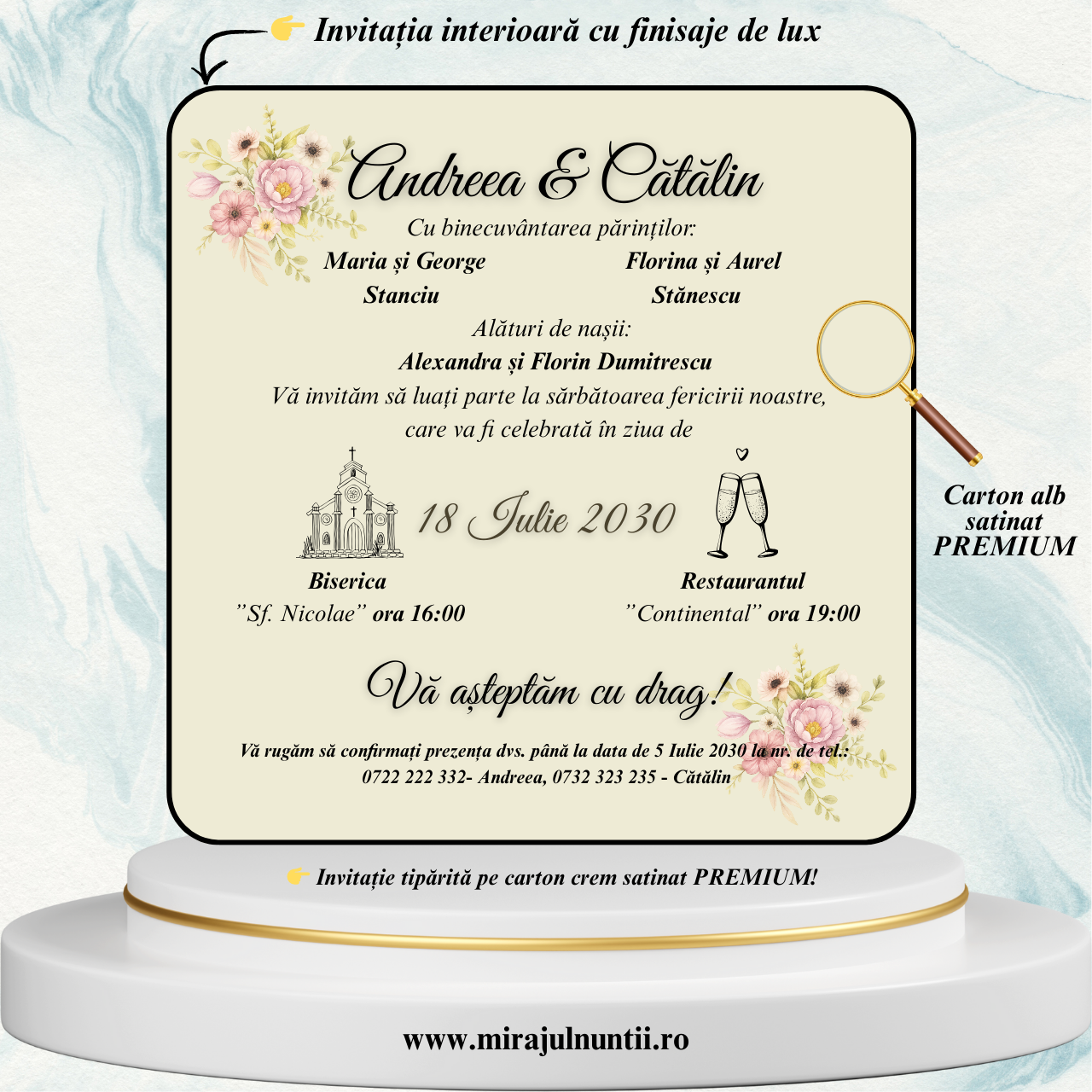 Invitatii nunta cod Miraj 7721