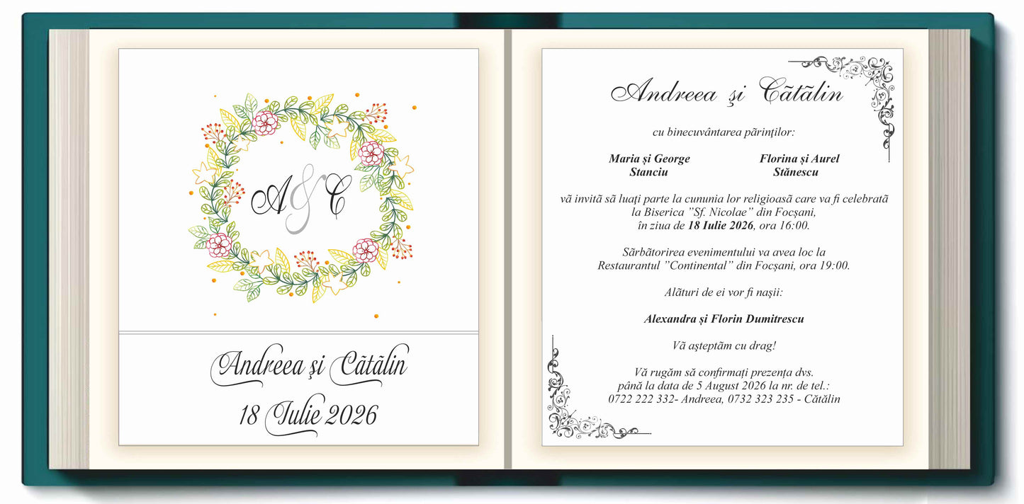 Invitatie NUNTA Digitala - cod 6010 - MirajulNuntii.ro