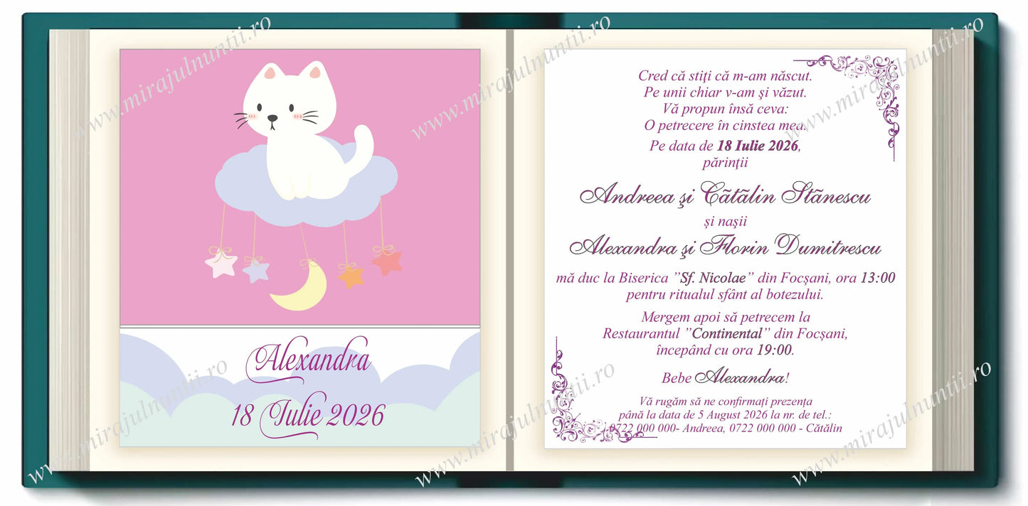 Invitatie BOTEZ Digitala - cod 6012 - MirajulNuntii.ro