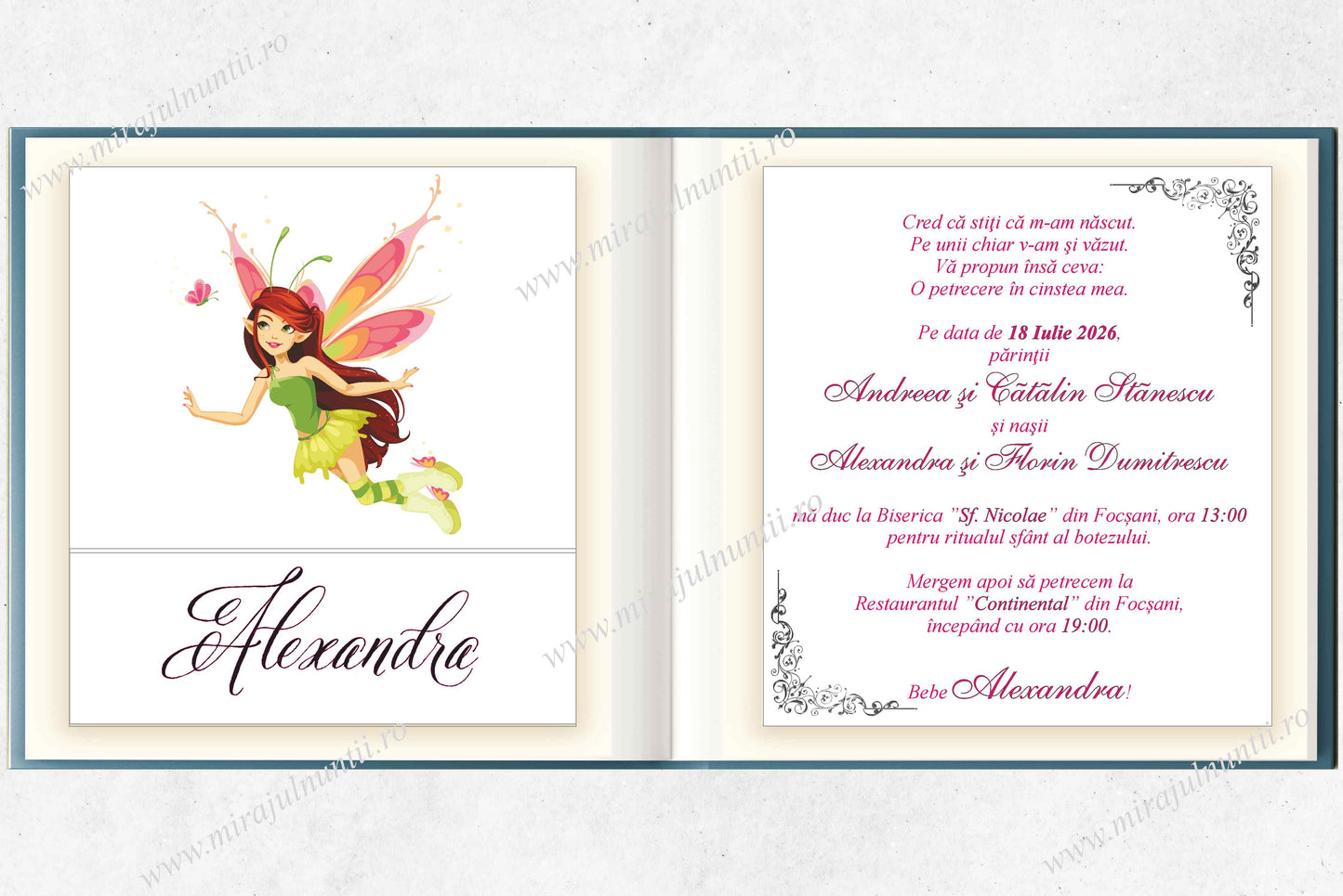 Invitatie BOTEZ Digitala - cod 6018 - MirajulNuntii.ro