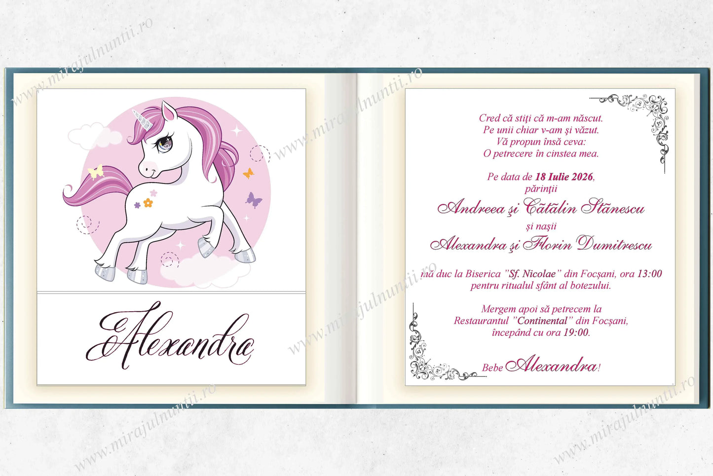 Invitatie BOTEZ Digitala - cod 6019 - MirajulNuntii.ro