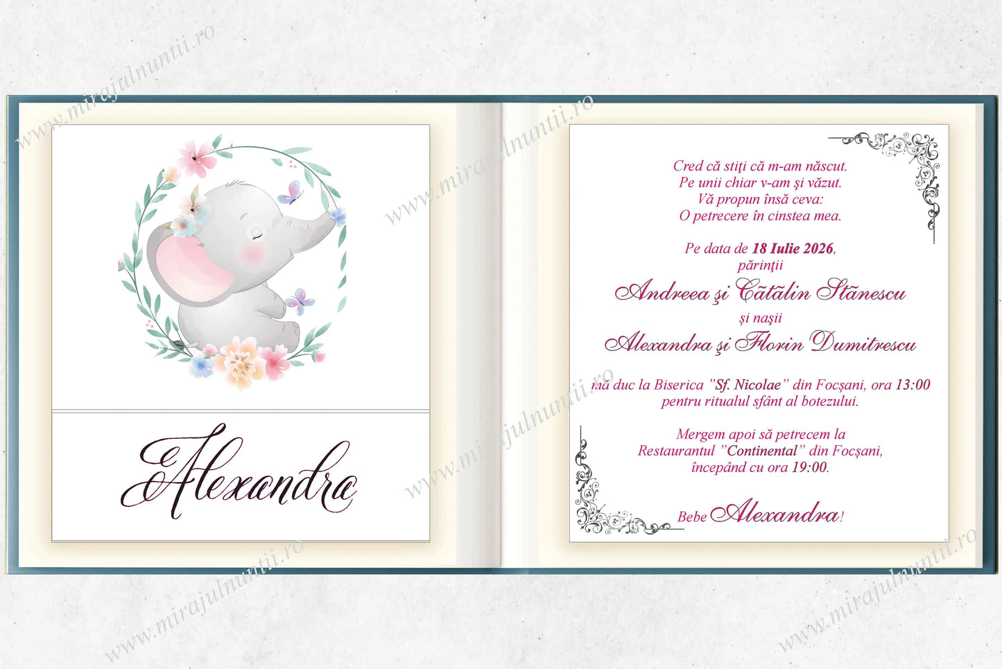 Invitatie BOTEZ Digitala - cod 6020 - MirajulNuntii.ro