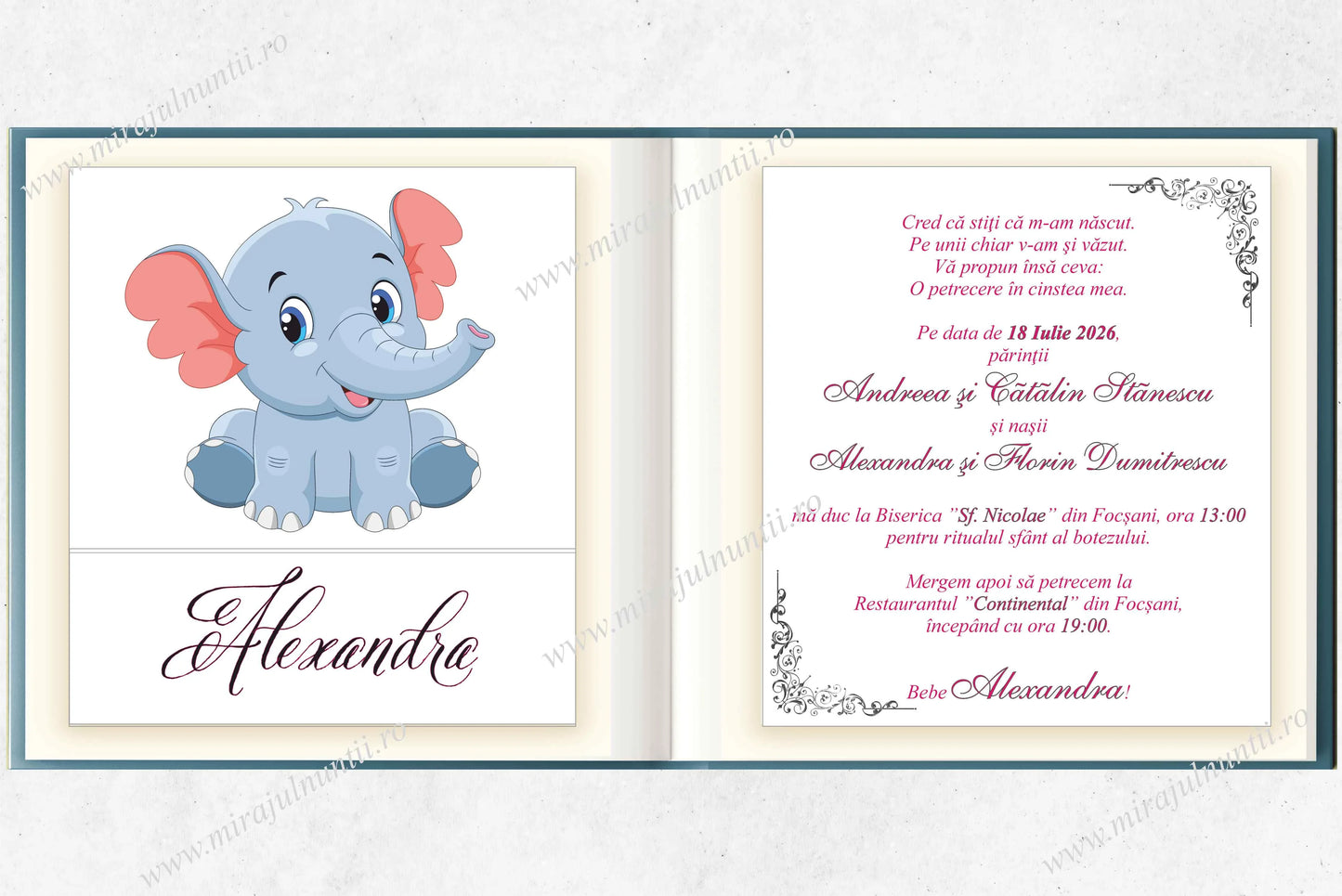 Invitatie BOTEZ Digitala - cod 6021 - MirajulNuntii.ro