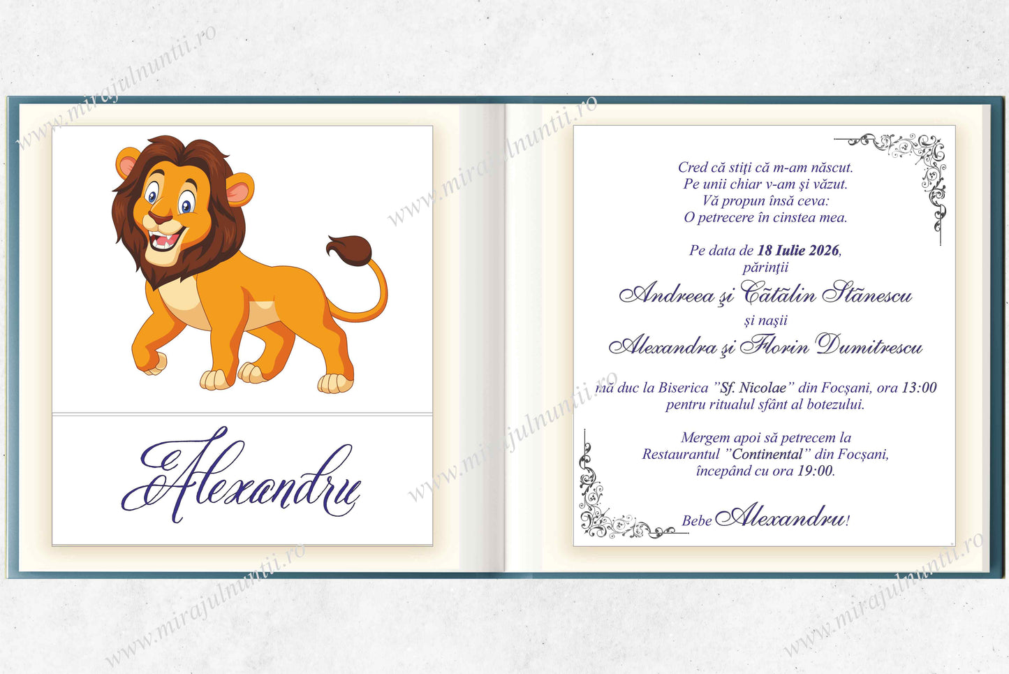 Invitatie BOTEZ Digitala - cod 6023 - MirajulNuntii.ro