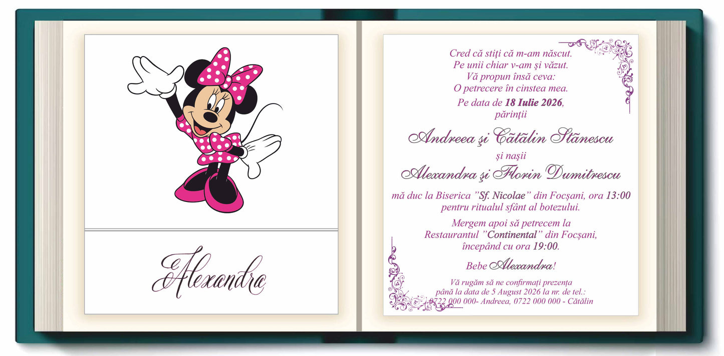 Invitatie BOTEZ Digitala - cod 6025 - MirajulNuntii.ro