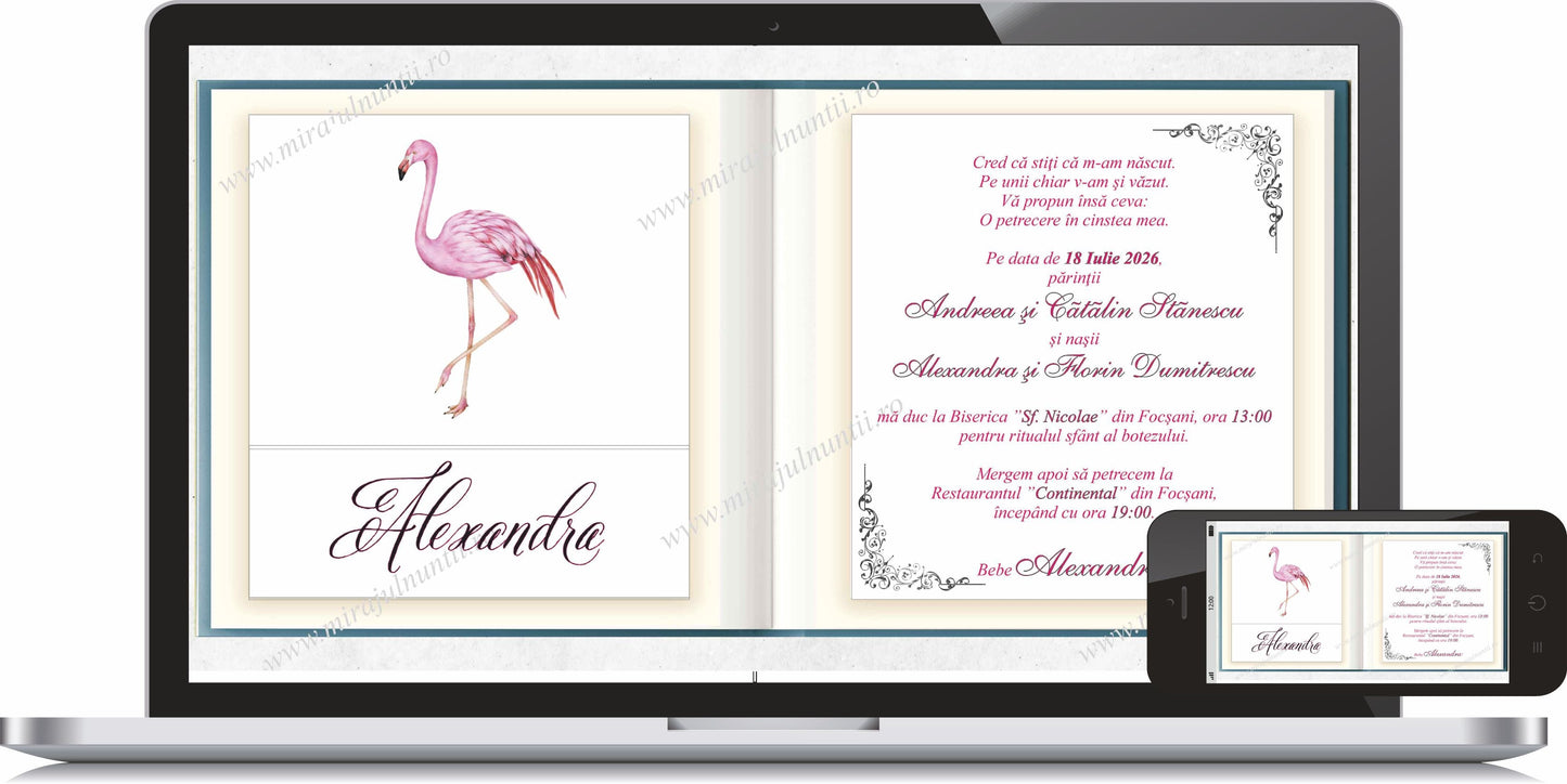 Invitatie BOTEZ Digitala - cod 6027 - MirajulNuntii.ro