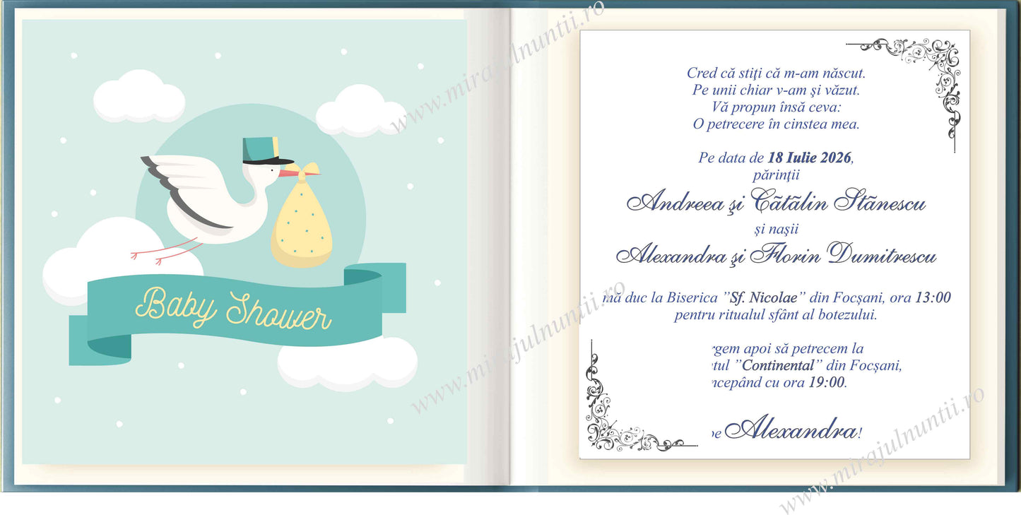 Invitatie BOTEZ Digitala - cod 6029 - MirajulNuntii.ro