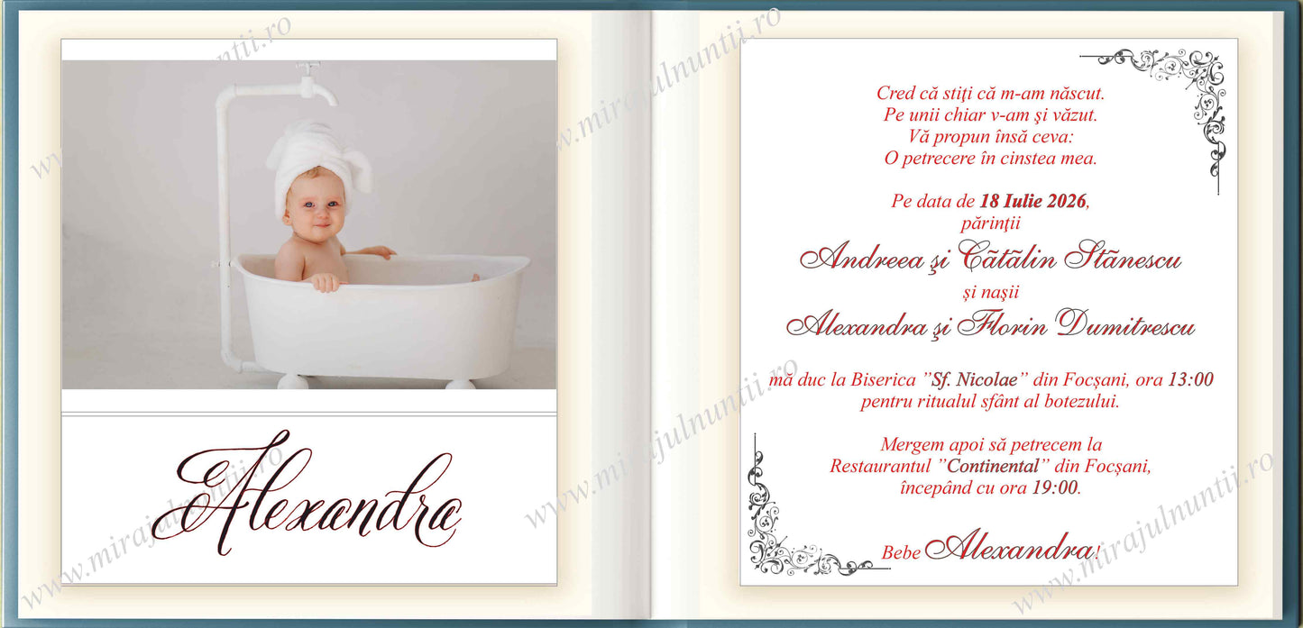 Invitatie BOTEZ Digitala - cod 6032 - MirajulNuntii.ro