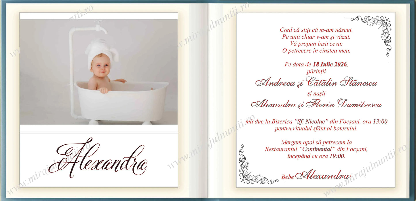 Invitatie BOTEZ Digitala - cod 6032 - MirajulNuntii.ro