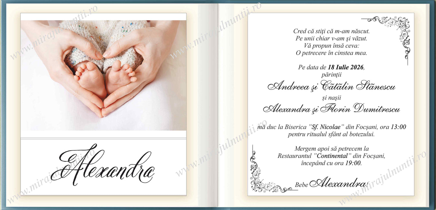 Invitatie BOTEZ Digitala - cod 6034 - MirajulNuntii.ro