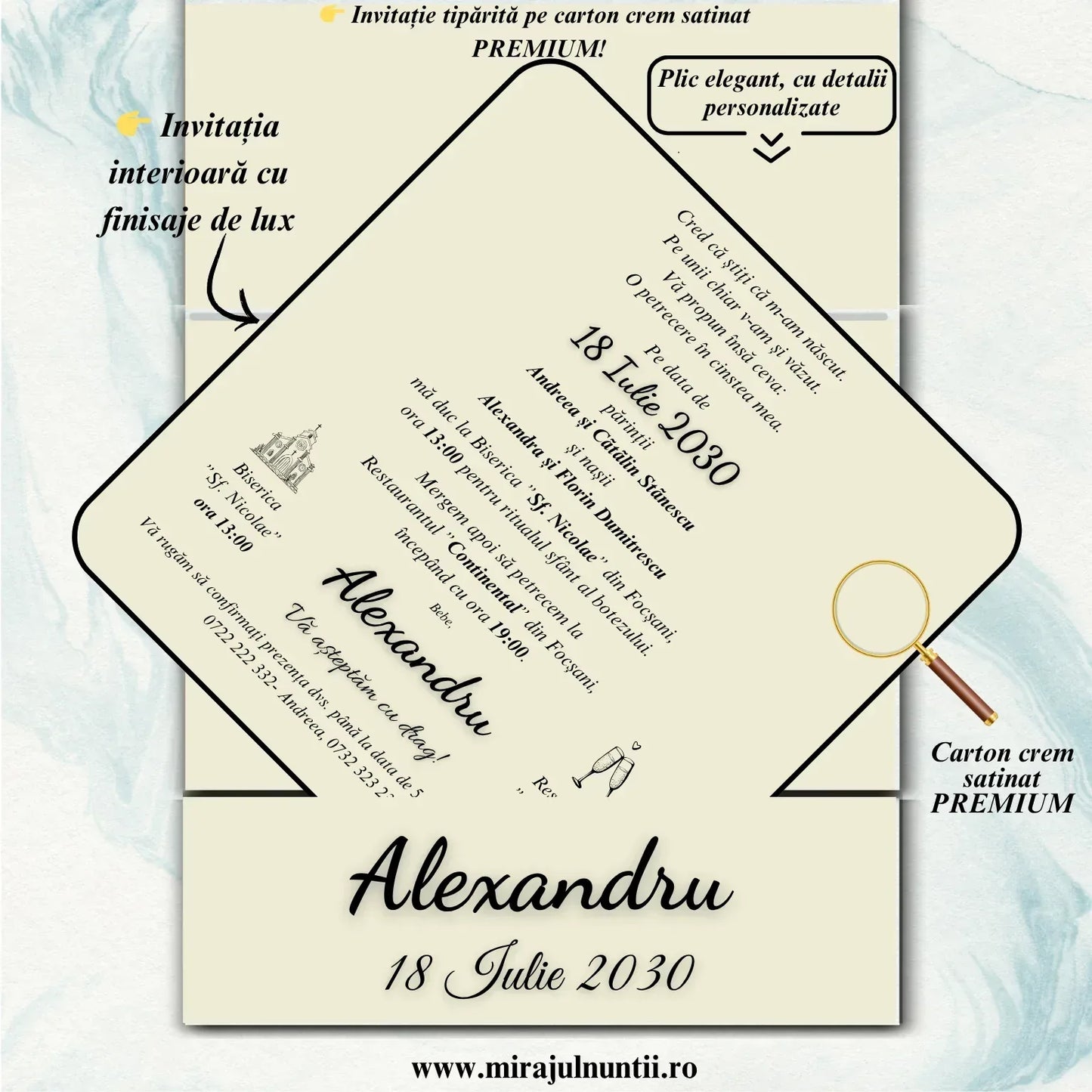 Invitatii botez cod Miraj - 7601 - MirajulNuntii.ro