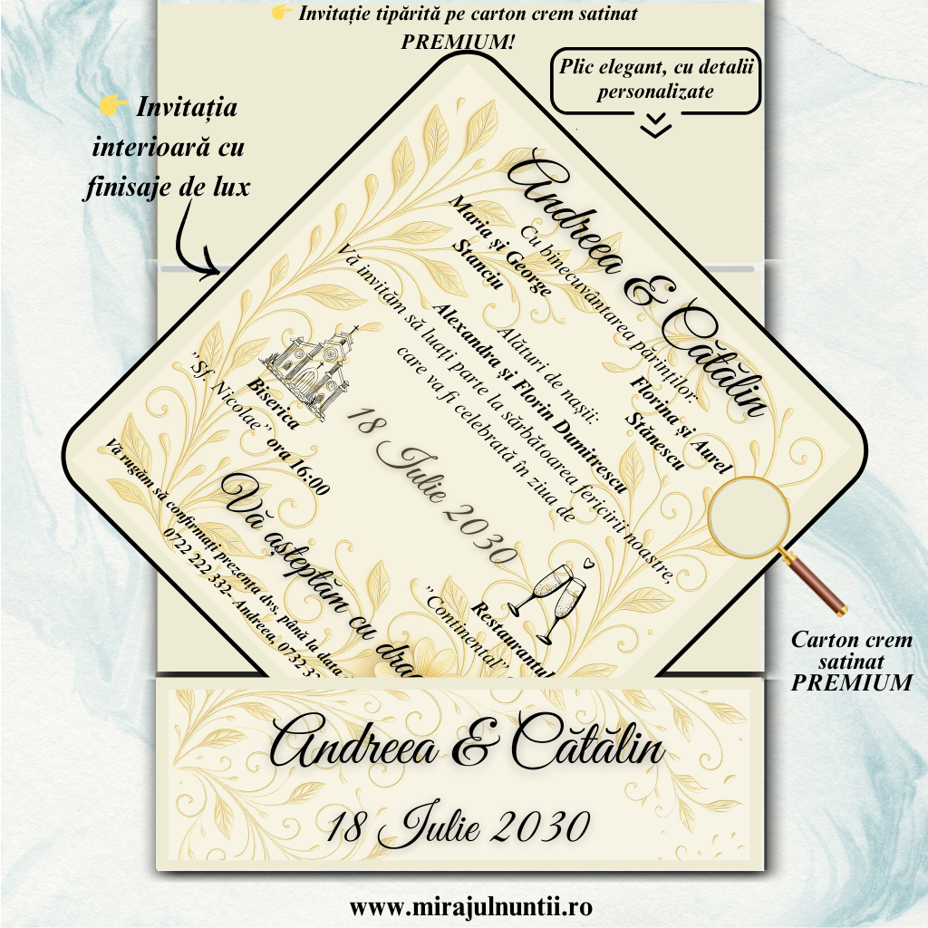 Invitatii nunta cod Miraj-20201