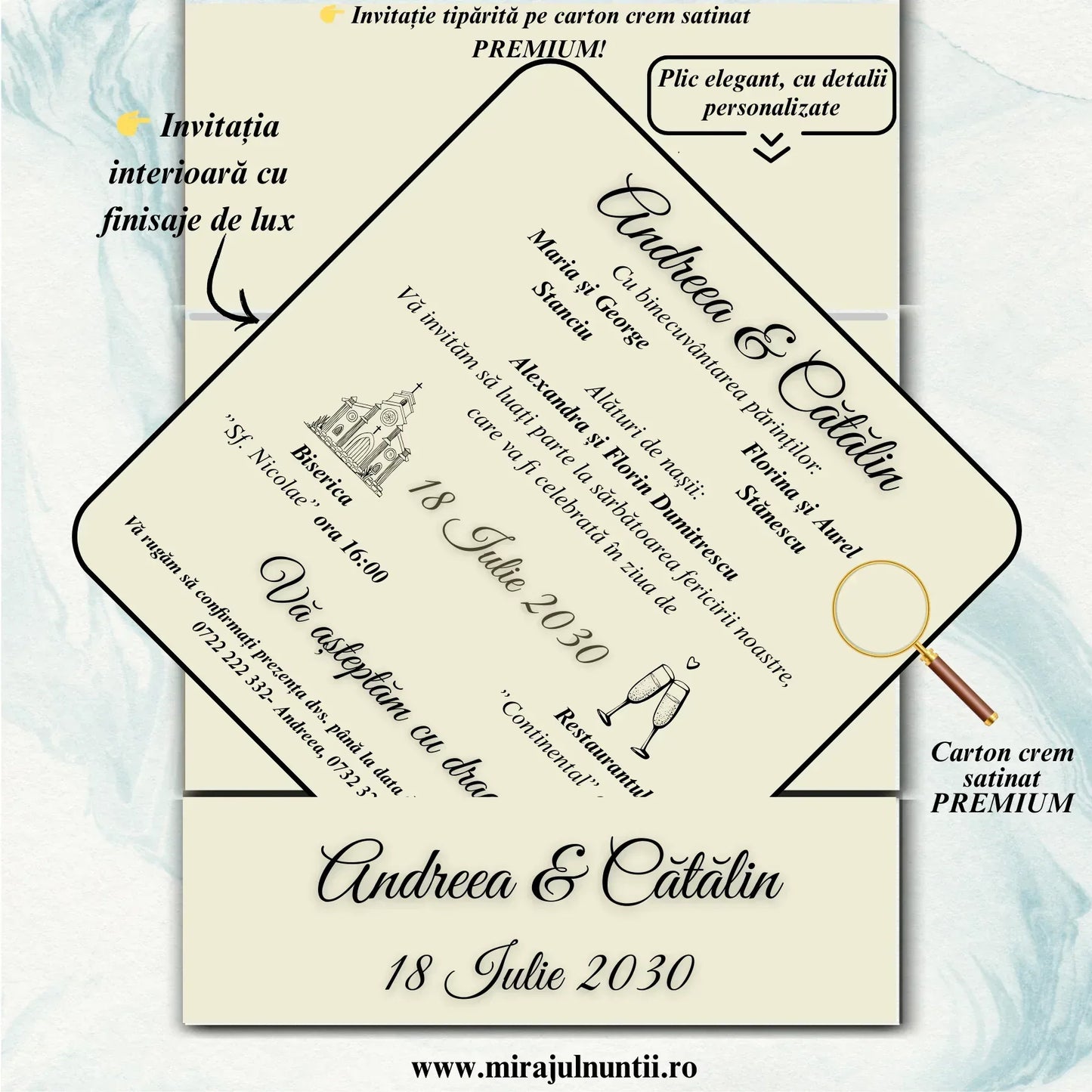 Invitatii nunta cod Miraj-222518 - MirajulNuntii.ro