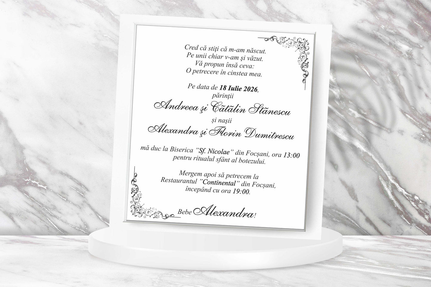 Invitatii botez cod Miraj - 7600 - MirajulNuntii.ro