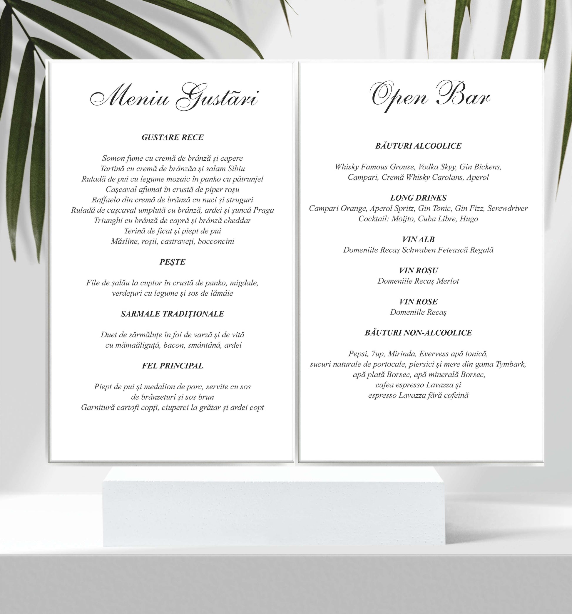 Meniu-botez cod Miraj-3605 - MirajulNuntii.ro