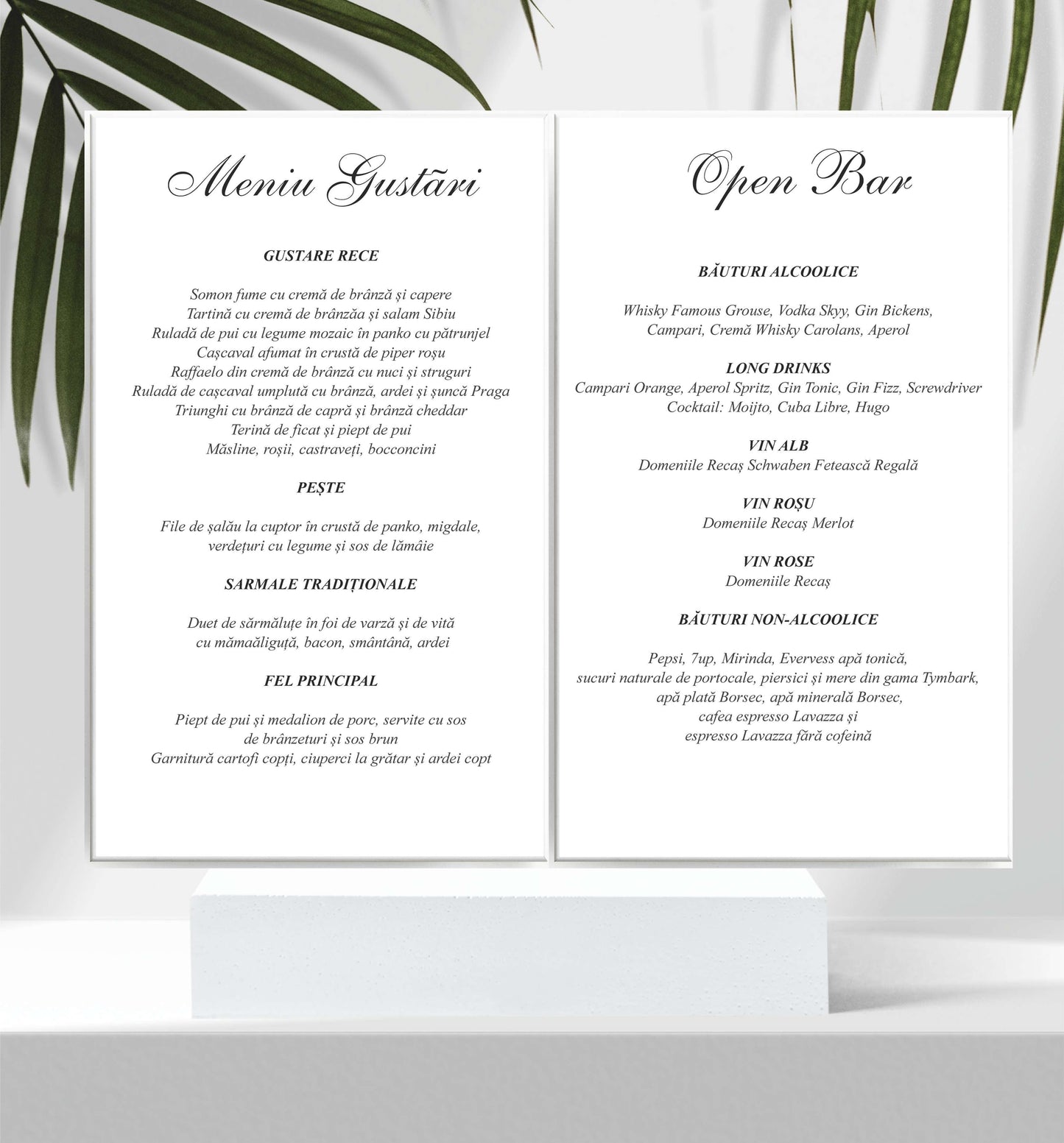 Meniu-botez cod Deluxe-9001 - MirajulNuntii.ro