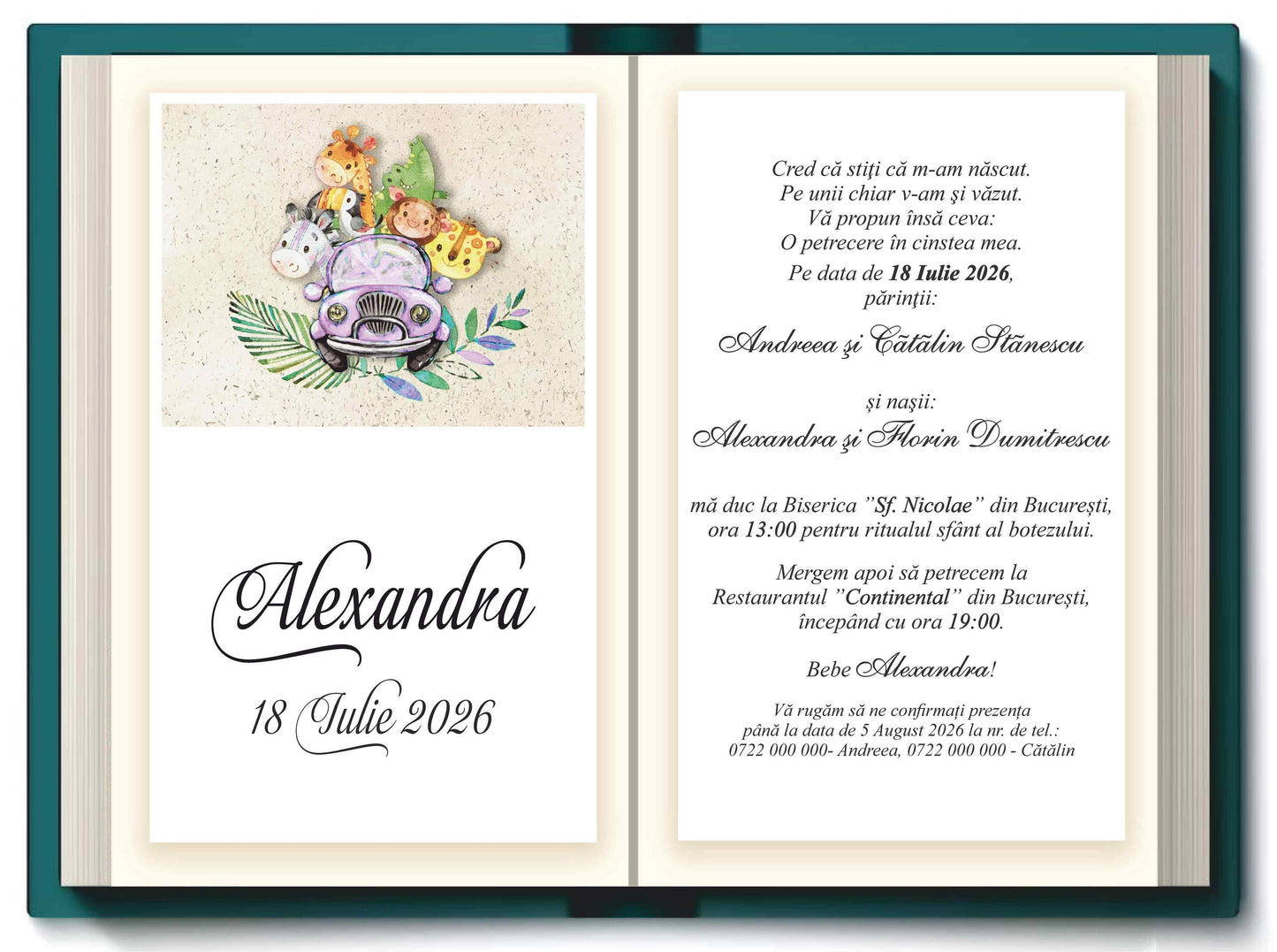 Invitatie BOTEZ Digitala - cod 7601 - MirajulNuntii.ro