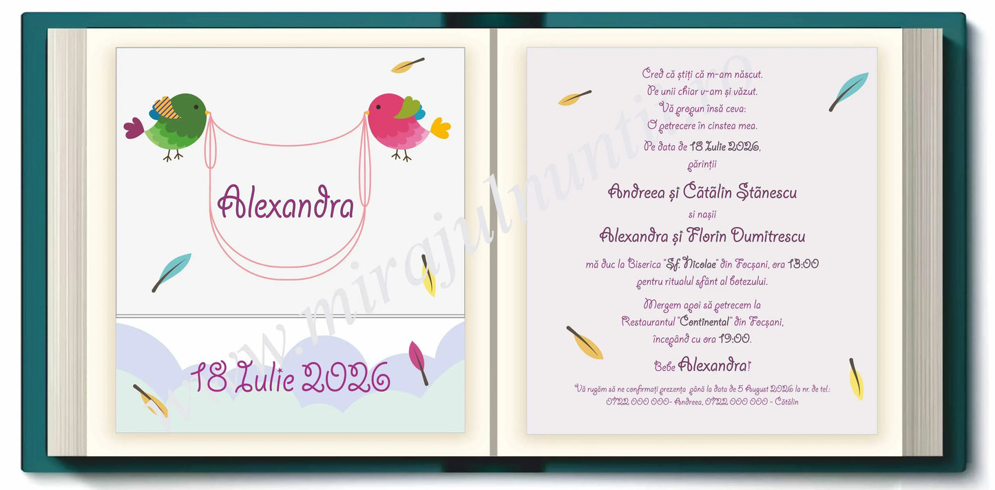 Invitatie BOTEZ Digitala - cod 7613 - MirajulNuntii.ro