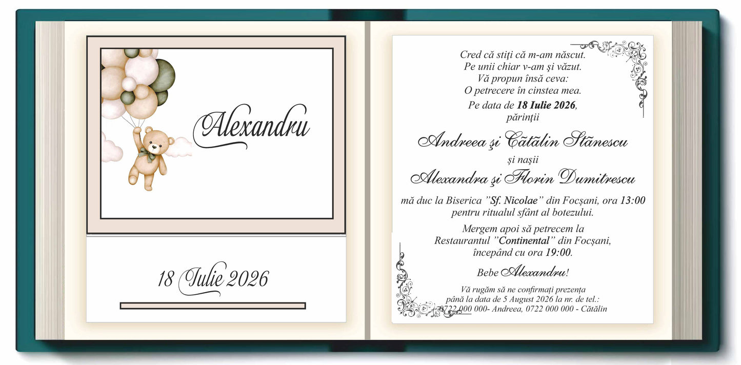 Invitatie BOTEZ Digitala - cod 9002 - MirajulNuntii.ro
