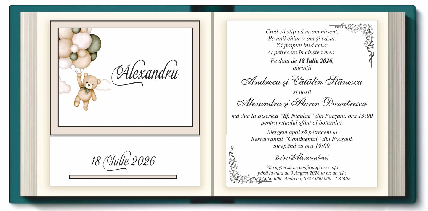 Invitatie BOTEZ Digitala - cod 9002 - MirajulNuntii.ro