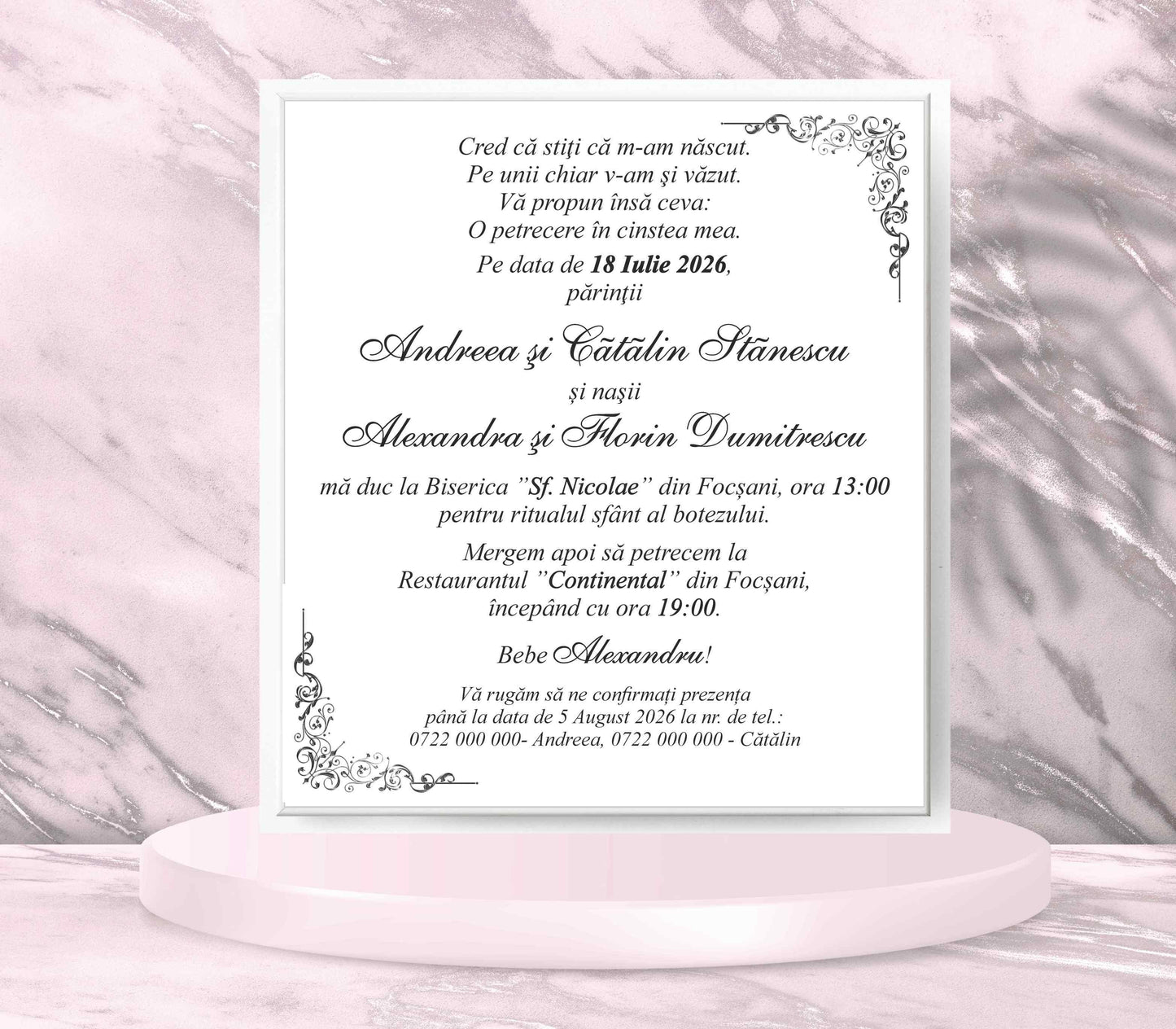 Invitatii botez cod Miraj - 9002 - MirajulNuntii.ro