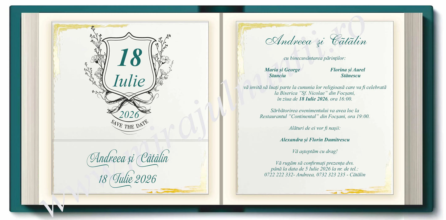 Invitatie NUNTA Digitala - cod 9193 - Miraj - MirajulNuntii.ro