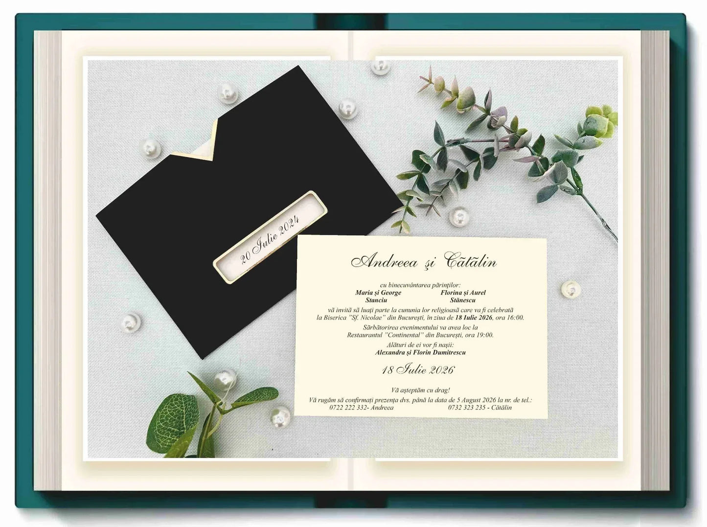 Invitatie NUNTA Digitala - cod 9308 - MirajulNuntii.ro