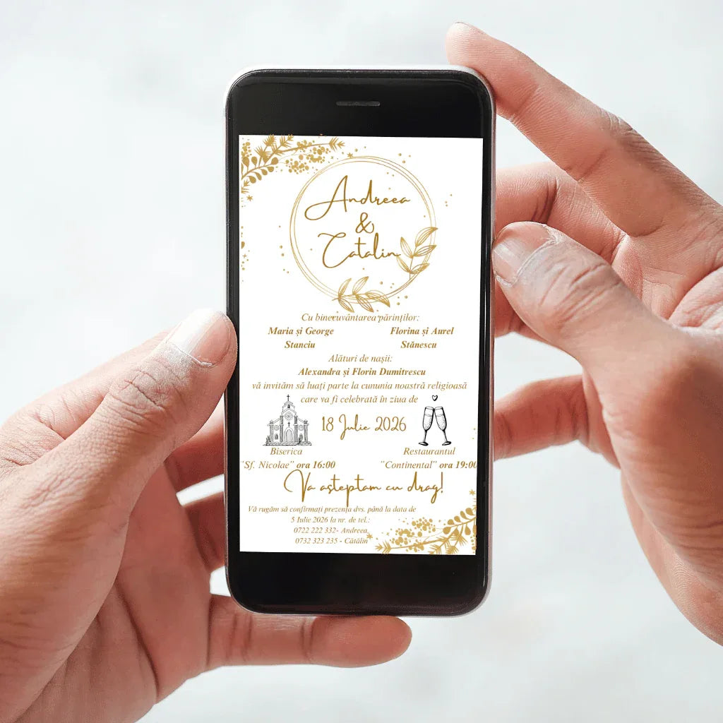 Invitatie Digitala cod Magnific C.13 - MirajulNuntii.ro