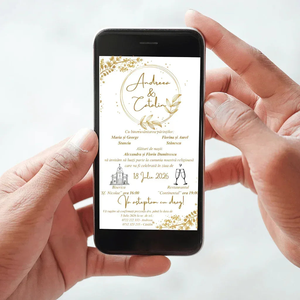 Invitatie Digitala cod Magnific C.13 - MirajulNuntii.ro