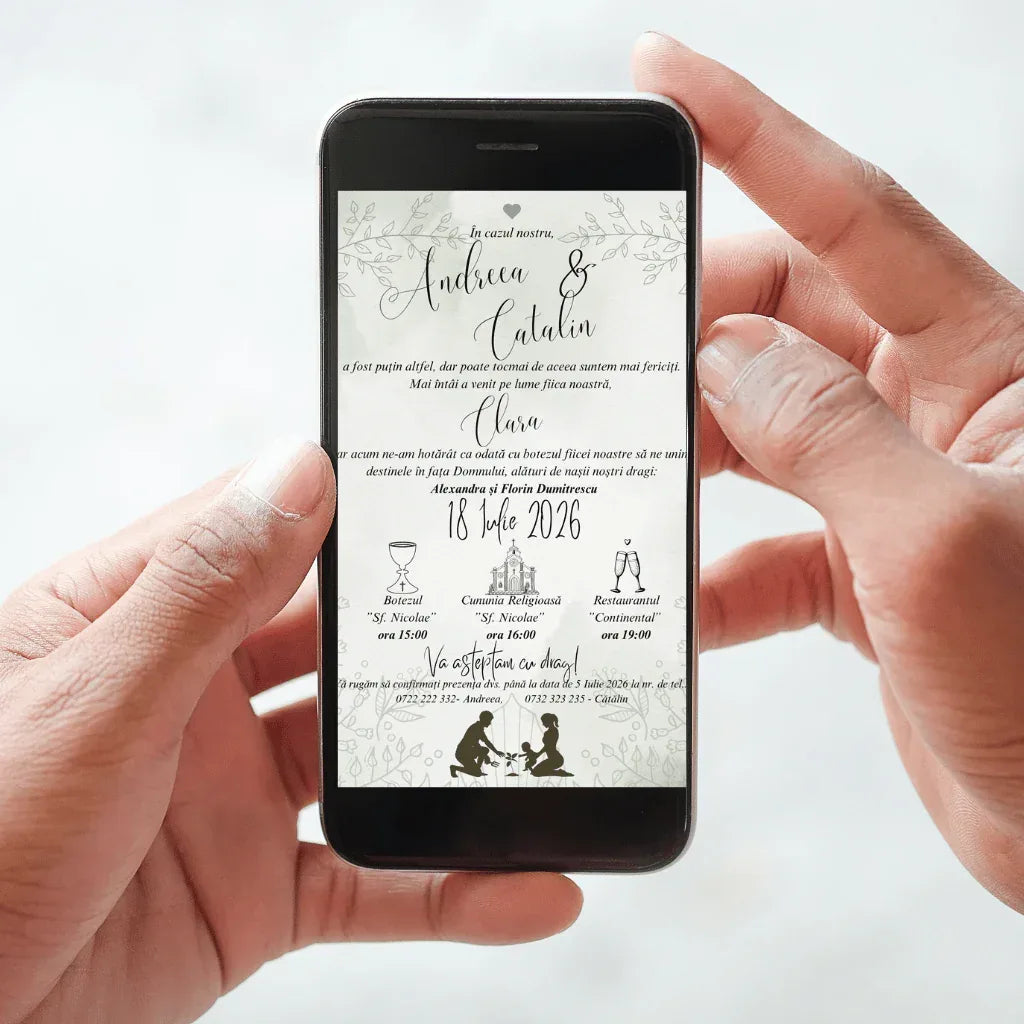 Invitatie Digitala cod Magnific C.15-10015 nunta si botez - MirajulNuntii.ro