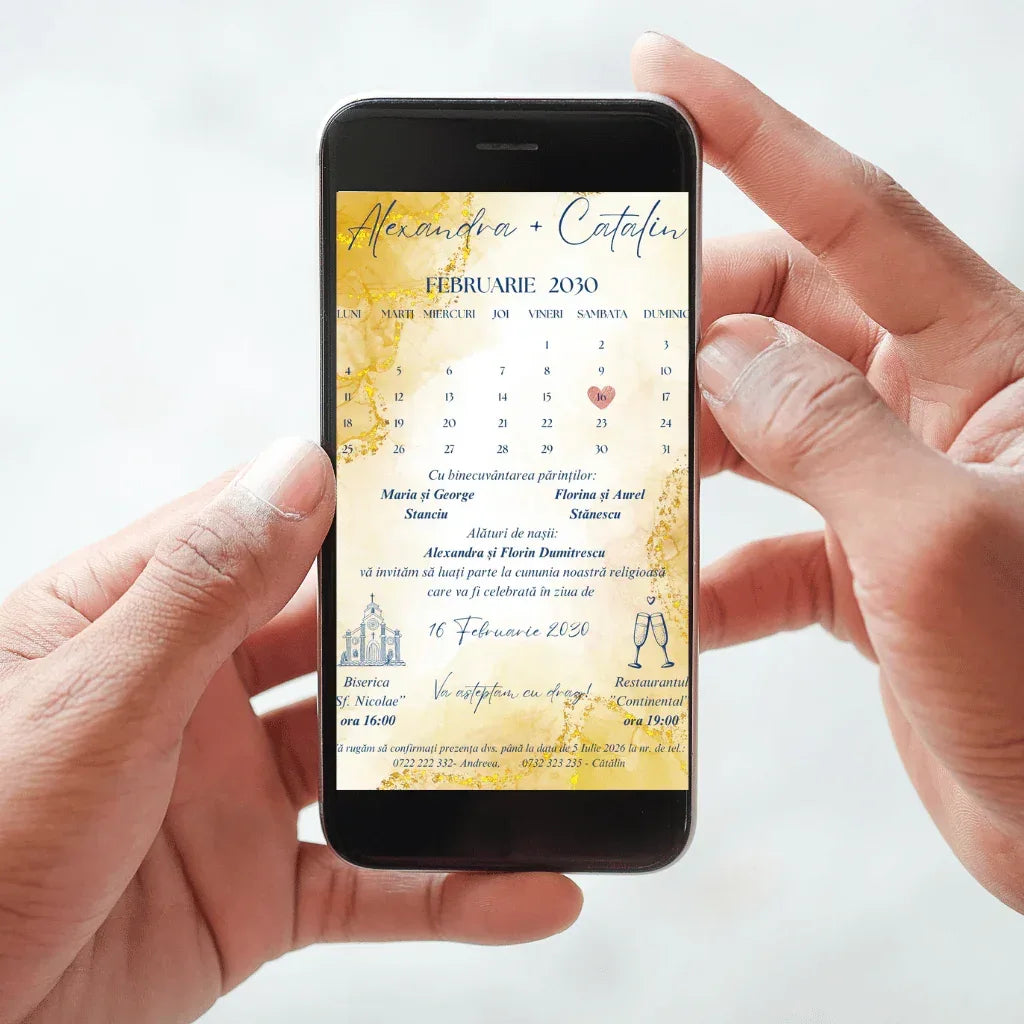 Invitatie Digitala cod Magnific C.18 - MirajulNuntii.ro