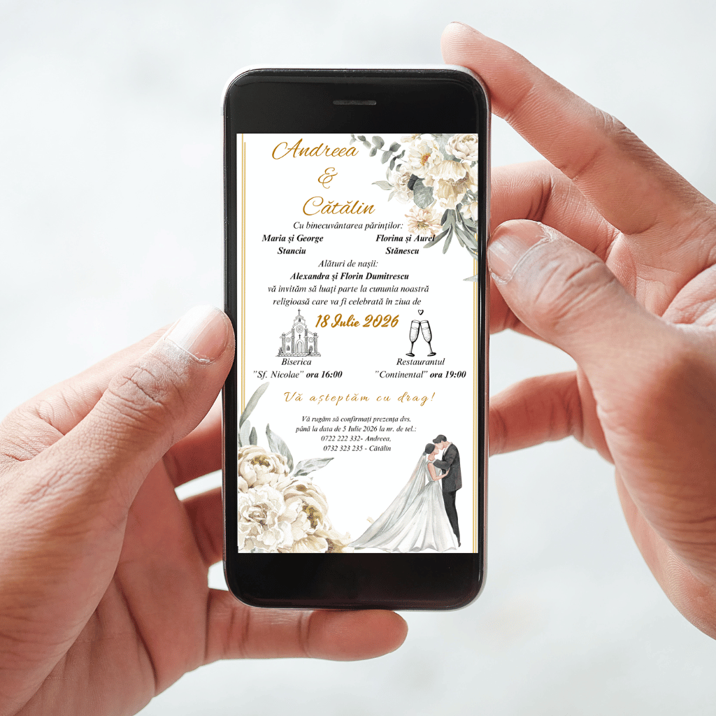 Invitatie Digitala cod Magnific C.8 - MirajulNuntii.ro