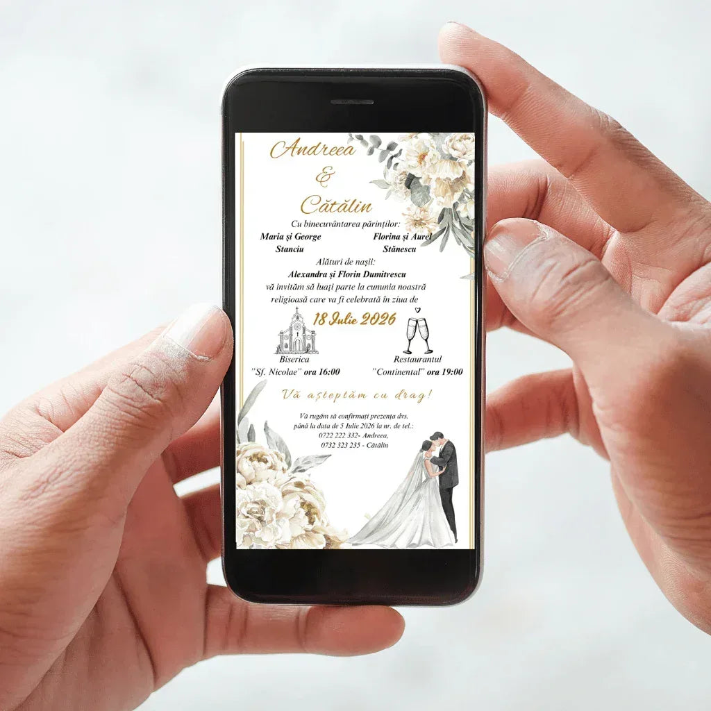Invitatie Digitala cod Magnific C.8 - MirajulNuntii.ro