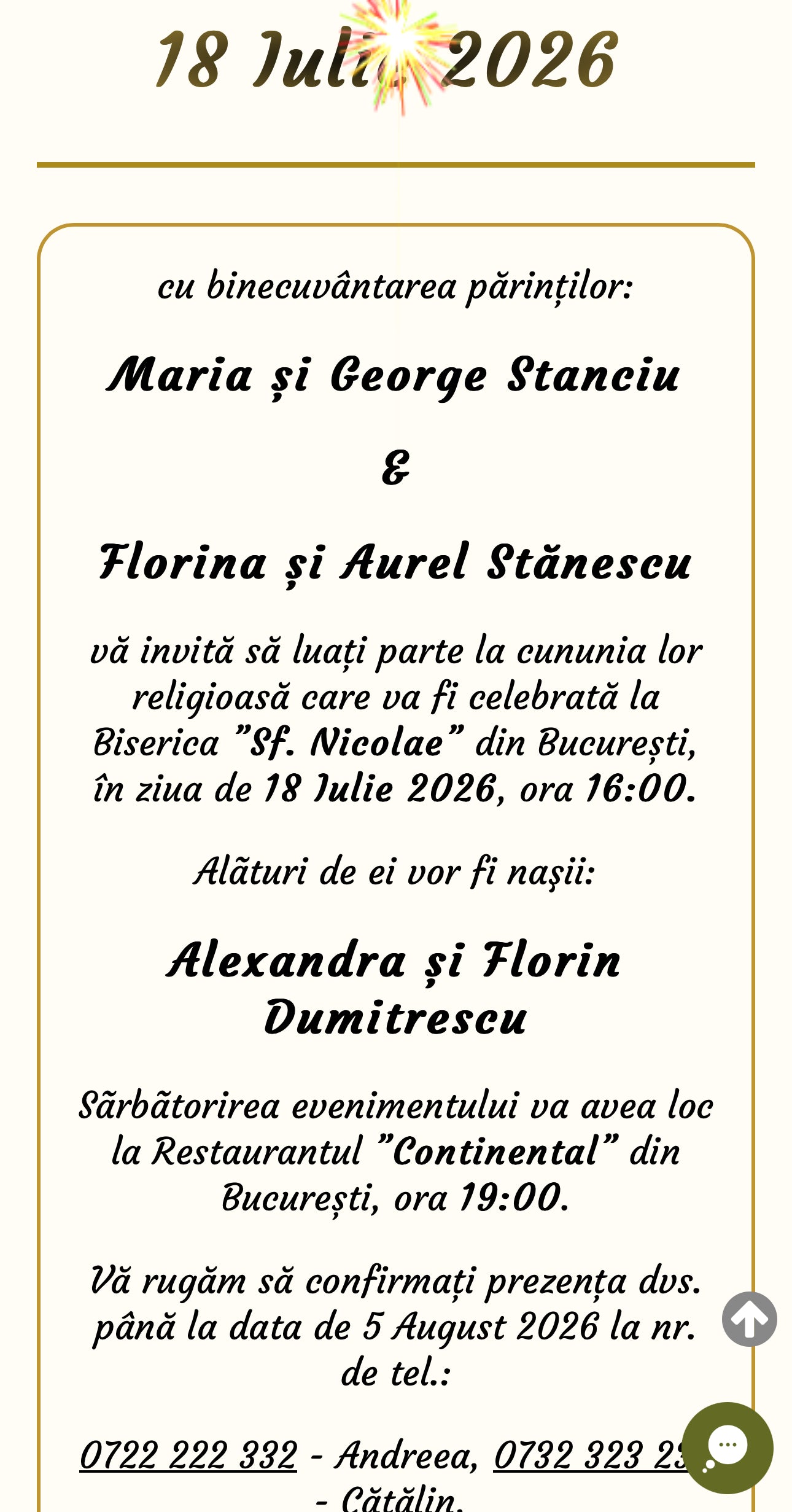 Invitatie On-line Nunta cod N01 - MirajulNuntii.ro