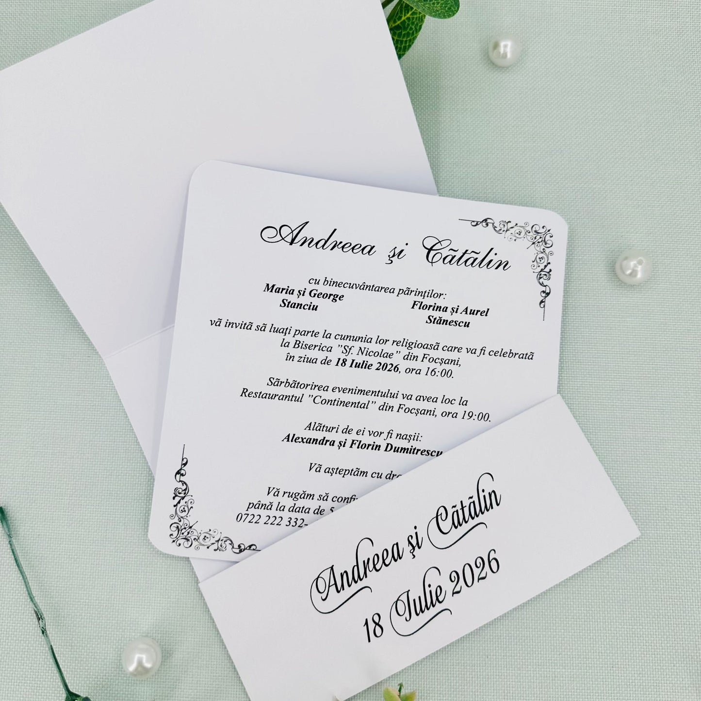 Invitatii nunta si botez cod Miraj-20791 - MirajulNuntii.ro