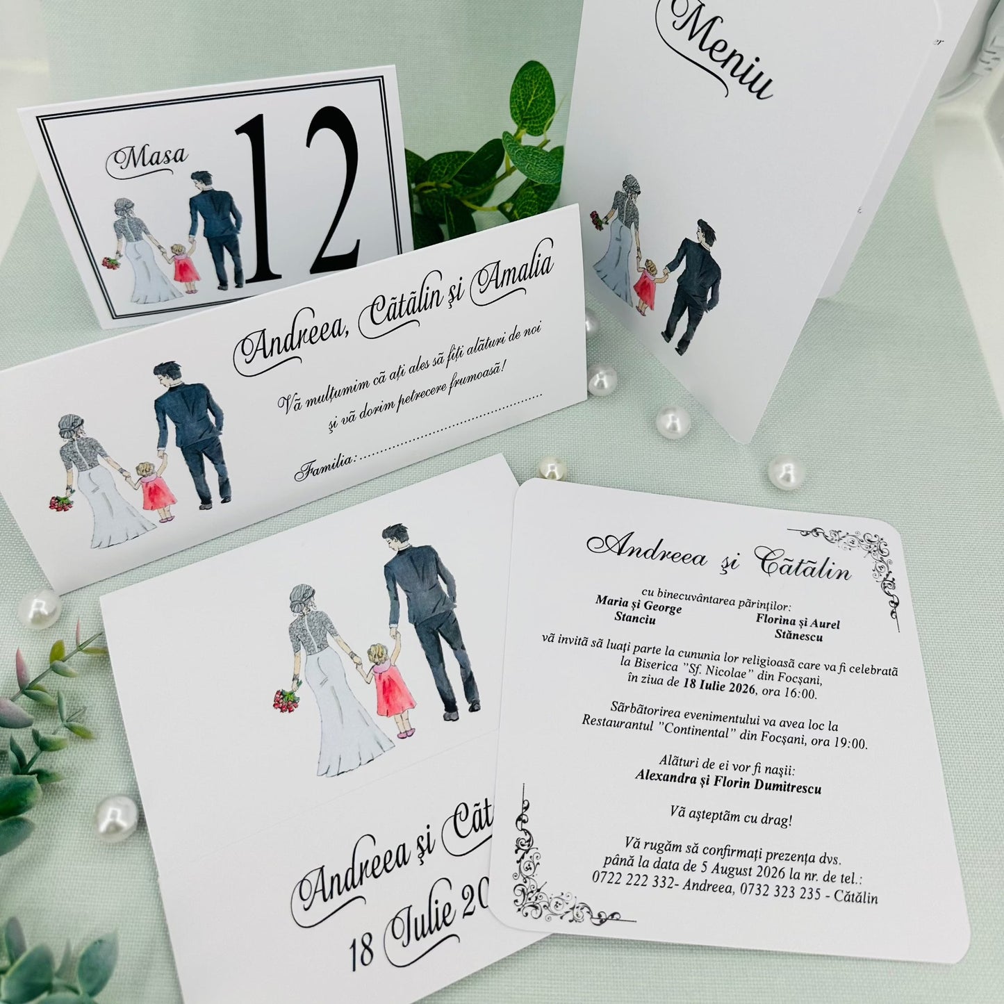 Invitatii nunta si botez cod Miraj-20791 - MirajulNuntii.ro