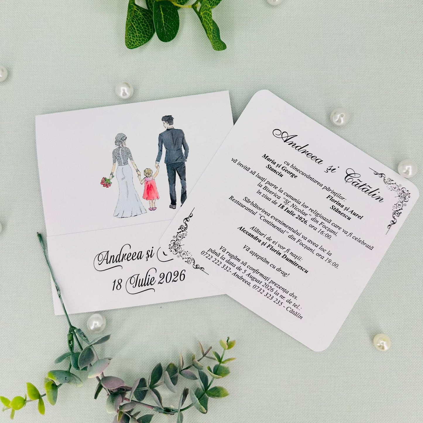 Invitatii nunta si botez cod Miraj-20791 - MirajulNuntii.ro
