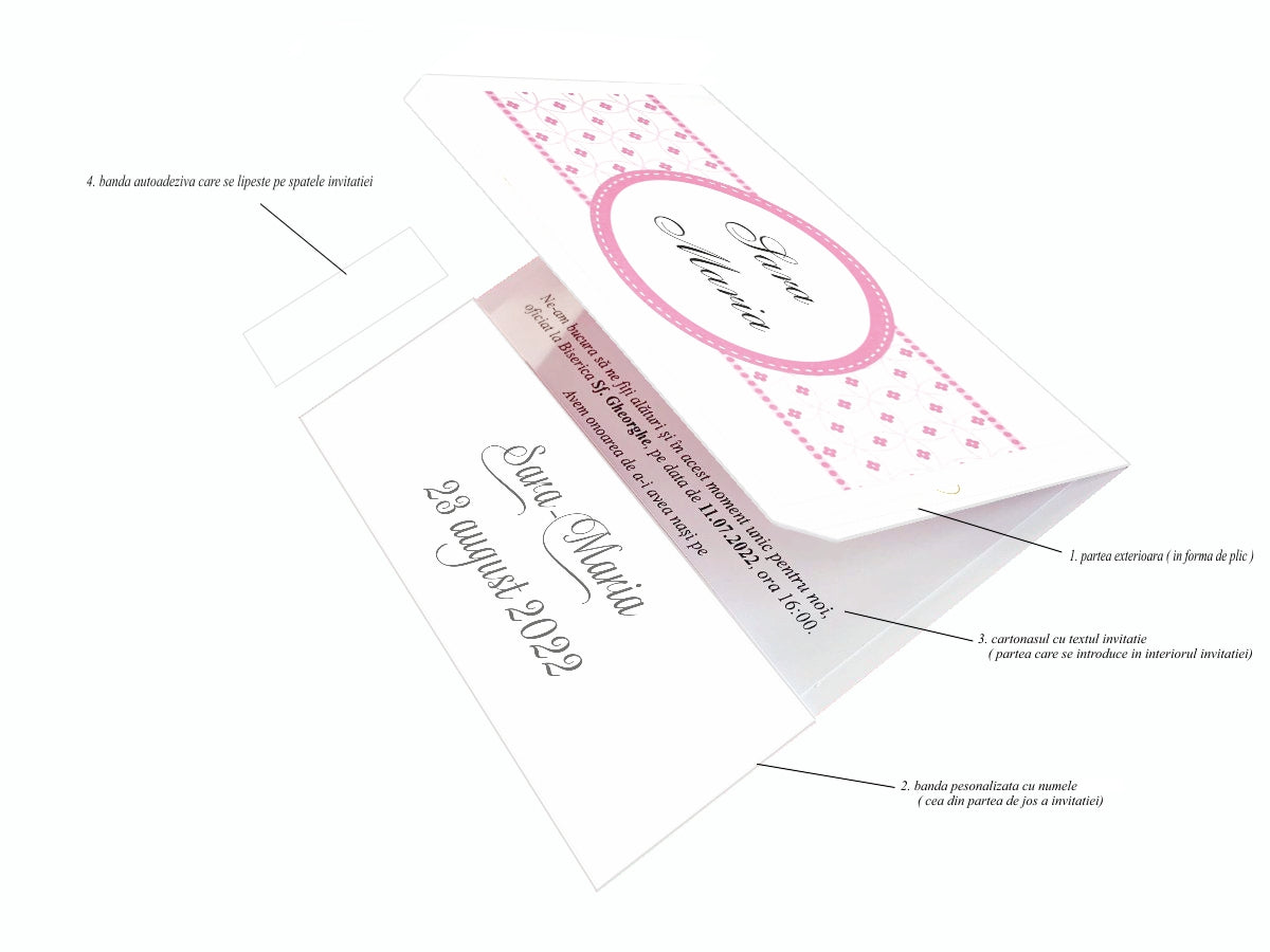 Invitatii botez cod Miraj - 8031 - MirajulNuntii.ro