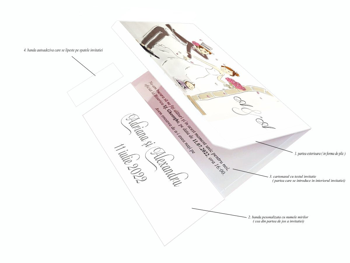 Invitatii nunta si botez cod Miraj-20421 - MirajulNuntii.ro