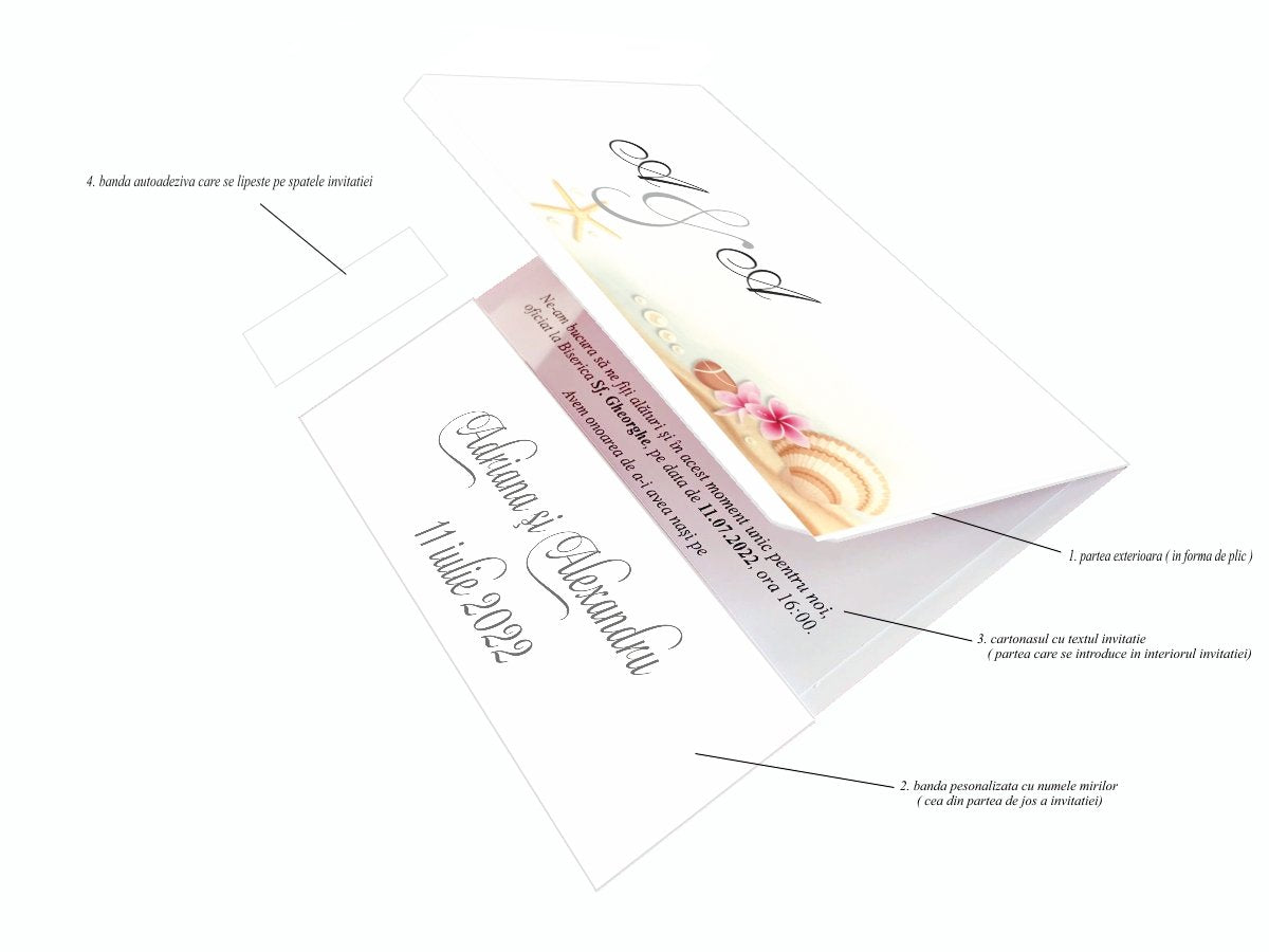 Invitatii nunta cod Miraj-2036 - MirajulNuntii.ro