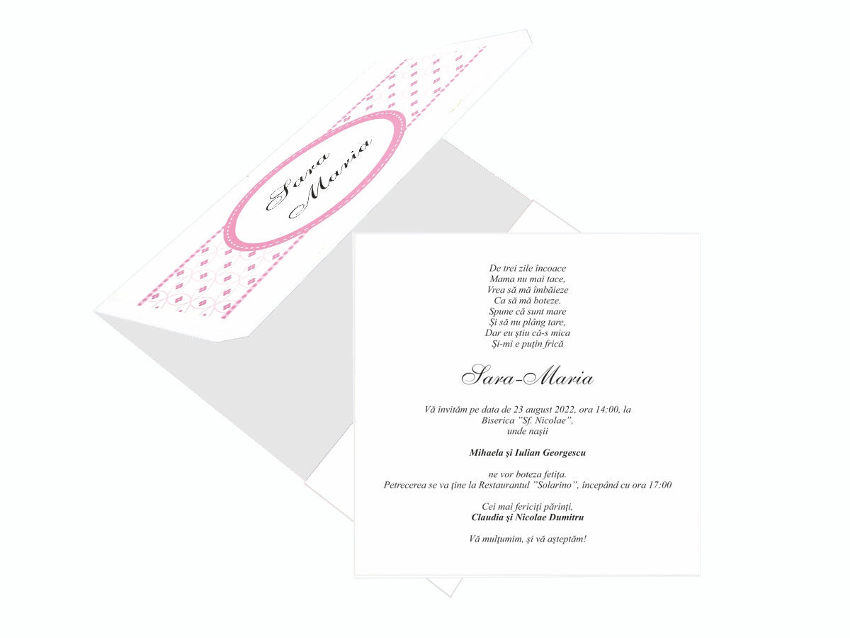Invitatii botez cod Miraj - 8031 - MirajulNuntii.ro