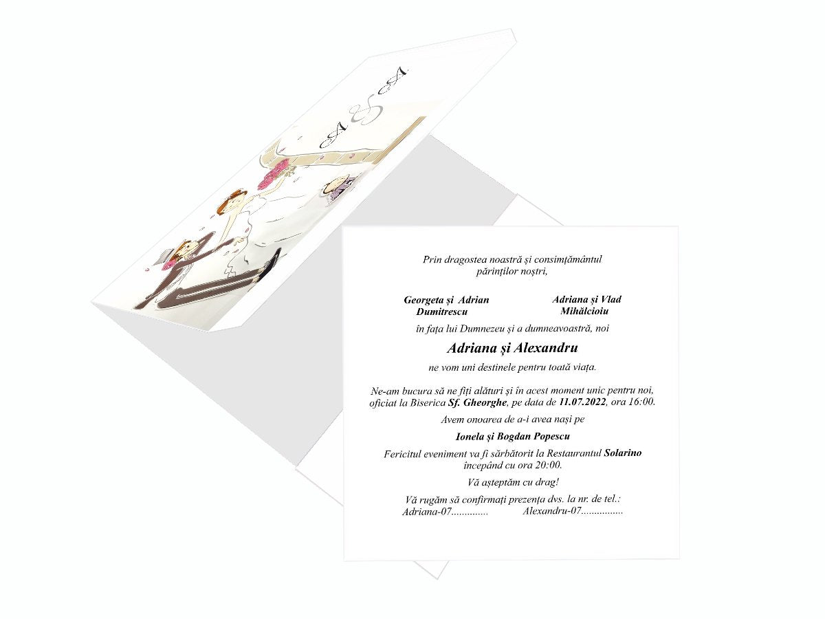 Invitatii nunta si botez cod Miraj-20421 - MirajulNuntii.ro