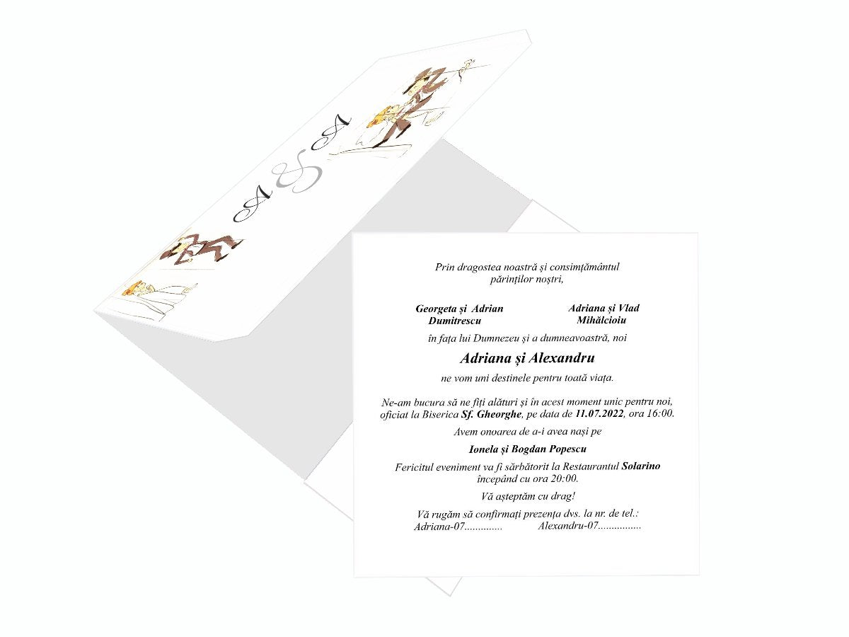 Invitatii nunta cod Miraj 08 - MirajulNuntii.ro