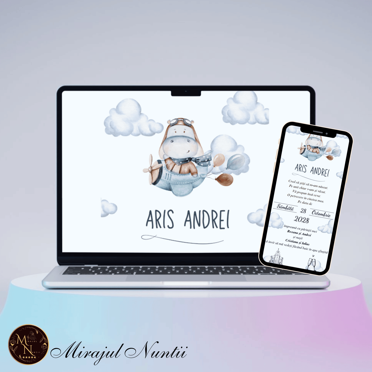 Invitatie On-Line Botez cod CB.7