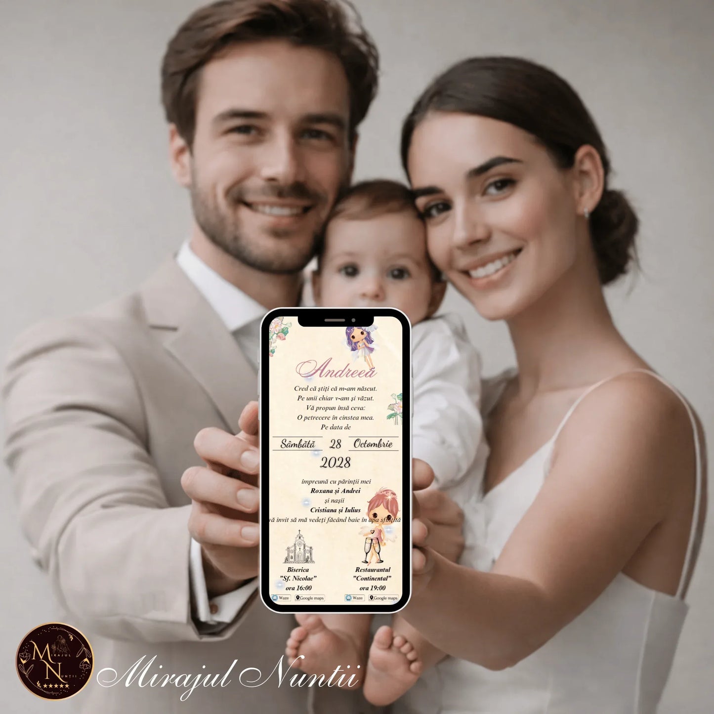 Invitatie On-Line Botez cod CB.15 - MirajulNuntii.ro