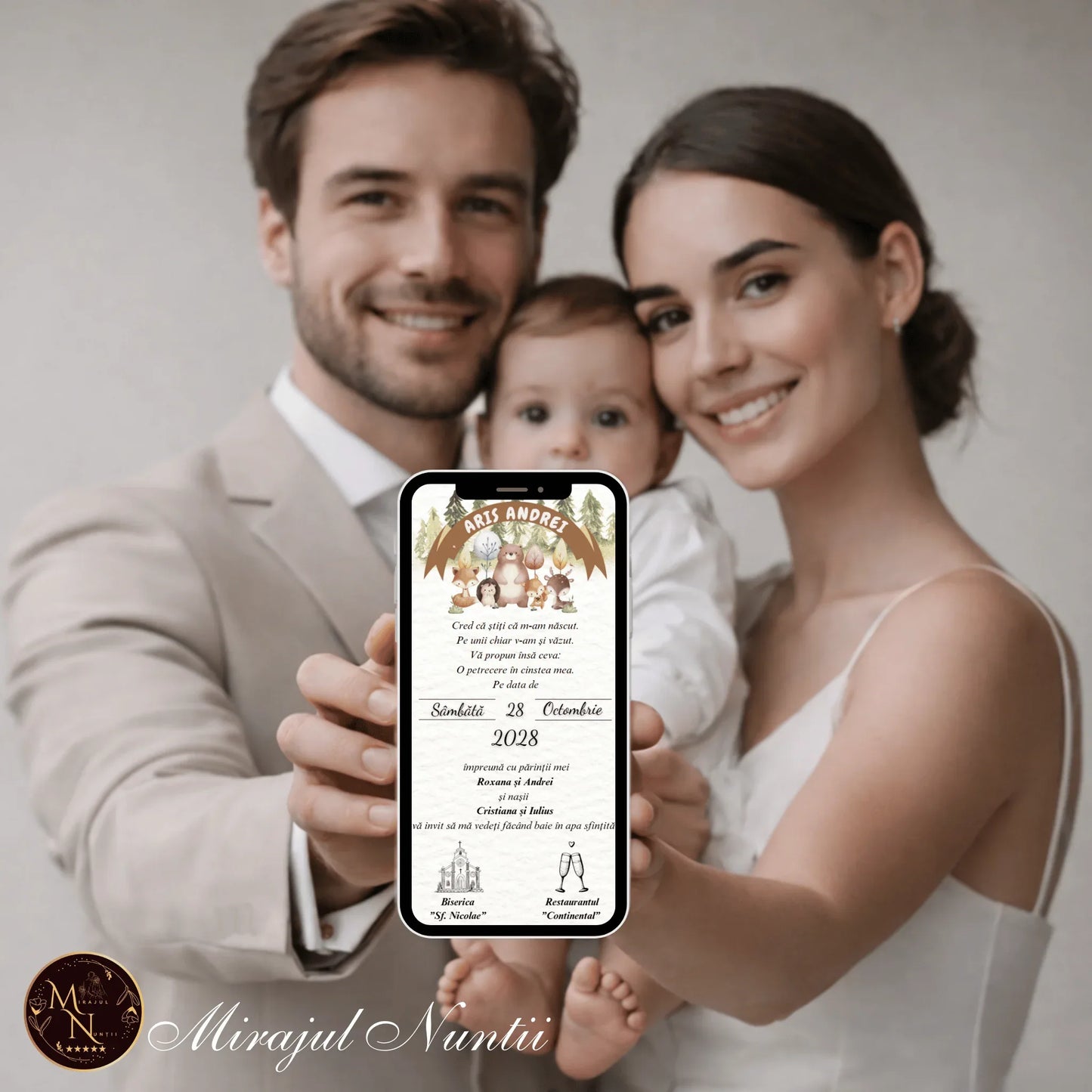 Invitatie On-Line Botez cod CB.19 - MirajulNuntii.ro