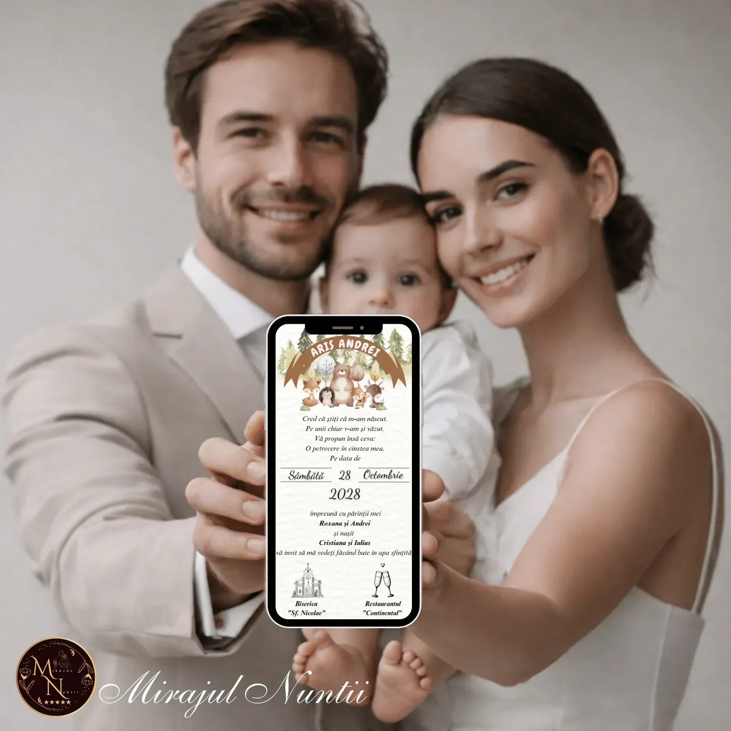 Invitatie On-Line Botez cod CB.19 - MirajulNuntii.ro