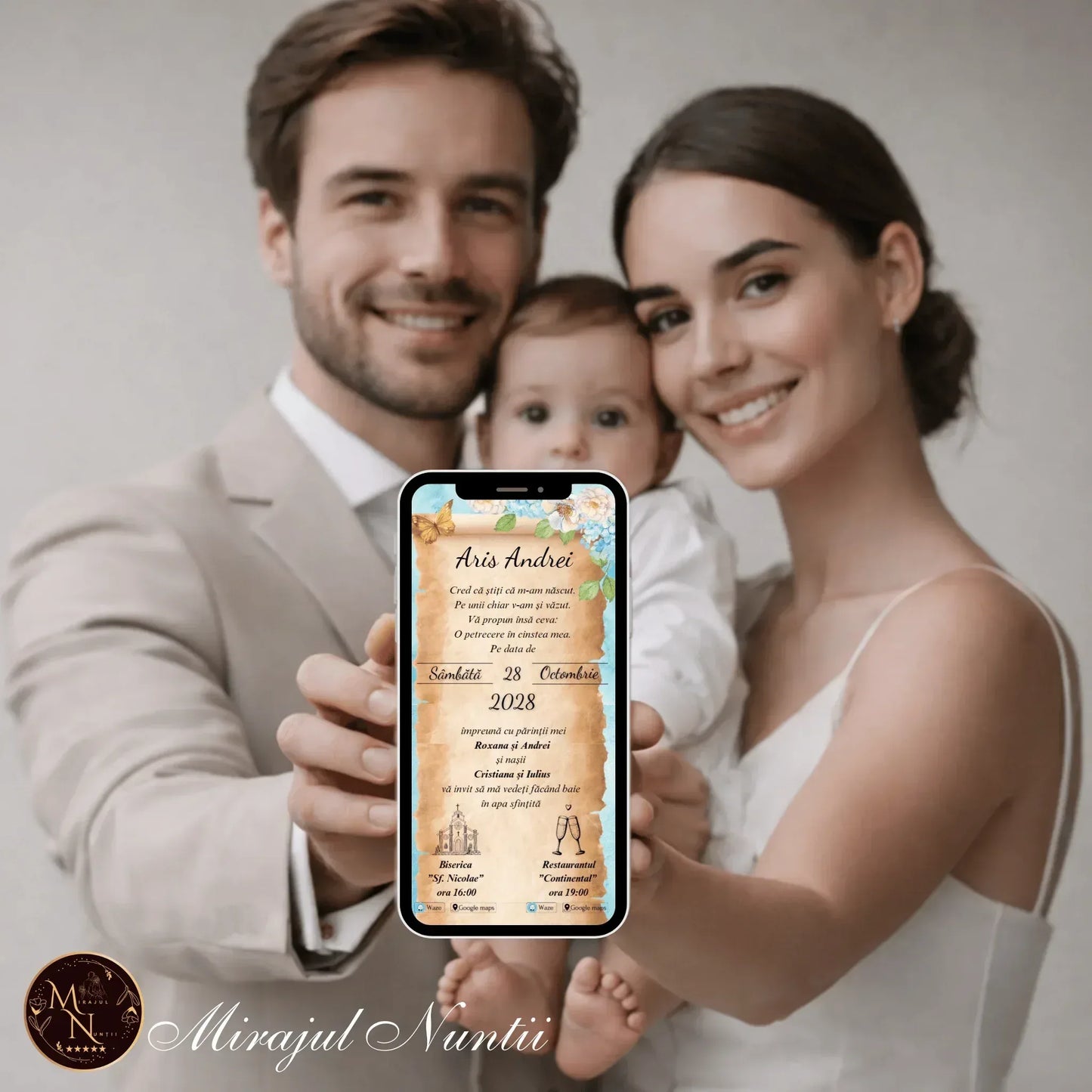 Invitatie On-Line Botez cod CB.20 - MirajulNuntii.ro