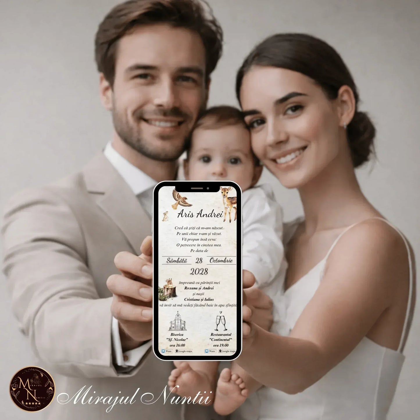 Invitatie On-Line Botez cod CB.21 - MirajulNuntii.ro
